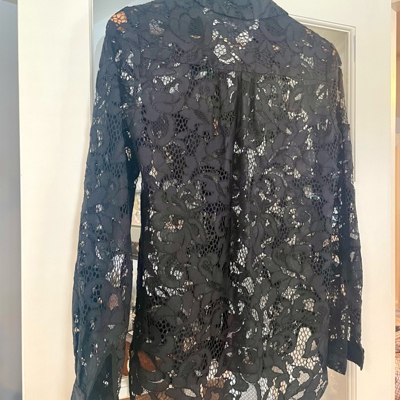 DVF Lace Button down Collared blouse - Picture 4 of 5